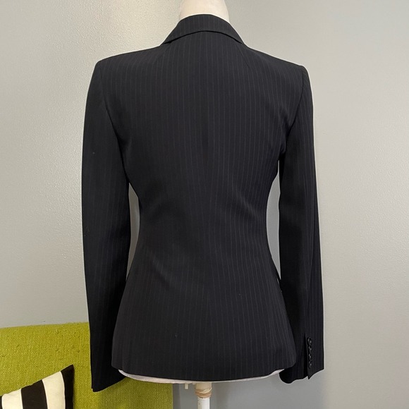 Jigsaw Black Striped Wool Tailored Suit Blazer Jacket 8 - Picture 5 of 5